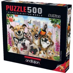 Puzzle Anatolian de 500 piezas Selfie, Selfie de cachorros 3584