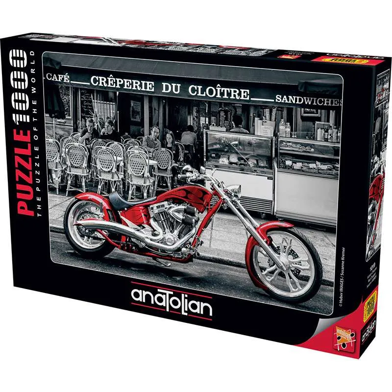 Puzzle Anatolian de 1000 piezas Moto chopper roja 1019