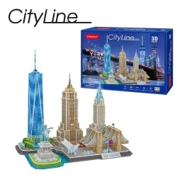Puzzle 3D Cubicfun City Line Nueva York de 123 piezas MC255H