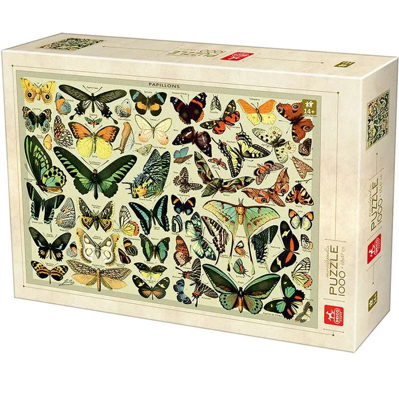 Puzzle Deico Enciclopedia de mariposas de 1000 piezas 76786