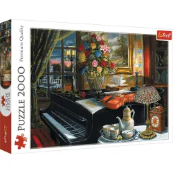Puzzle Trefl 2000 piezas Bodegón con piano, viloin y flores 27112