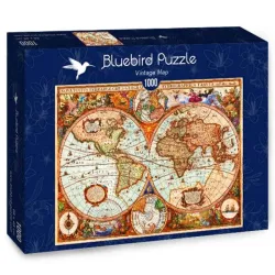 Bluebird Puzzle Mapa vintage de 1000 piezas 70329-P