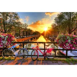 Puzzle de madera Bicicletas de Amsterdam 600 piezas Wooden City