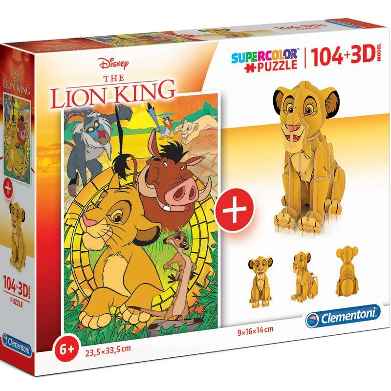 Puzzle Clementoni Disney El Rey León + 3D 104 piezas 20158