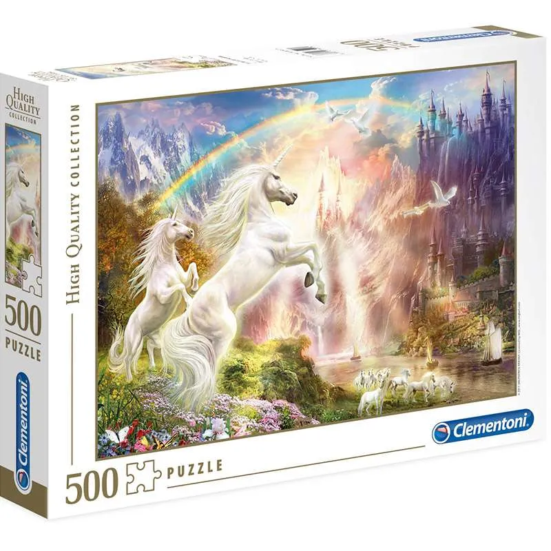 Puzzle Clementoni Unicornios y arco iris 500 piezas 35054