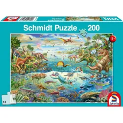Puzzle Schmidt Descubriendo los dinosaurios de 200 piezas 56253
