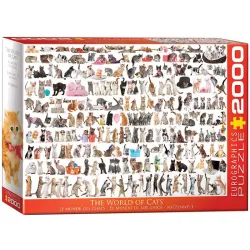 Puzzle Eurographics 2000 piezas El mundo de los gatos 8220-0580