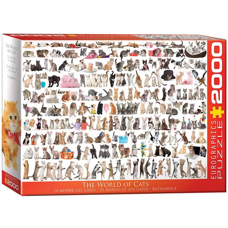Puzzle Eurographics 2000 piezas El mundo de los gatos 8220-0580
