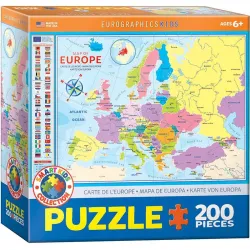 Puzzle Eurographics Kids 200 piezas Mapa de Europa 6200-5374