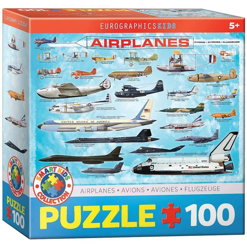 Puzzle Eurographics Kids 100 piezas Aviones 6100-0086
