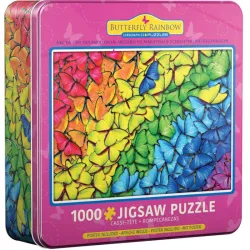Puzzle Eurographics 1000 piezas Arcoiris de mariposas Lata 8051-5603