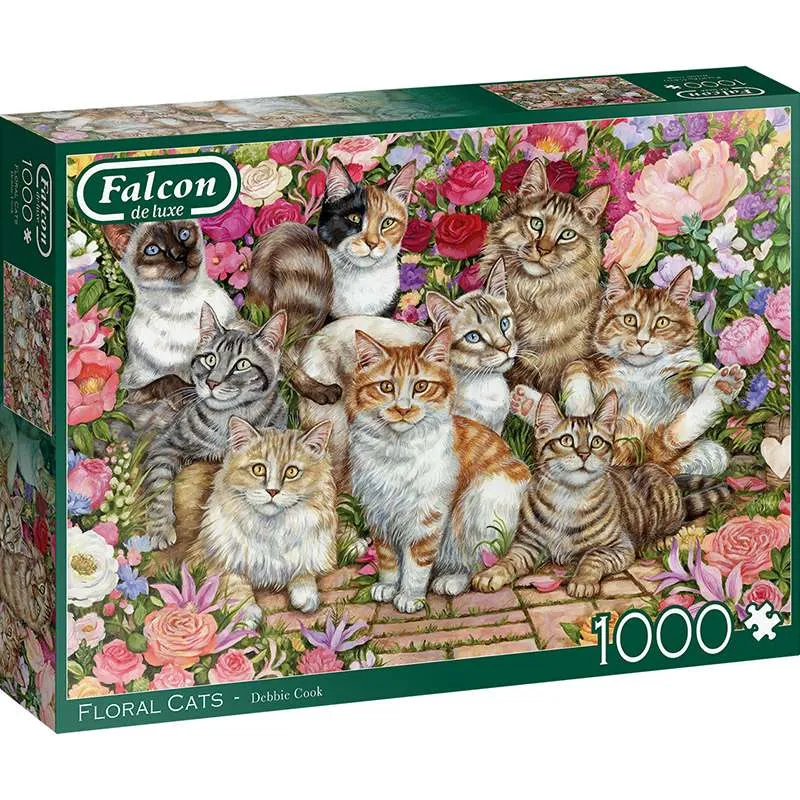 Puzzle Falcon 1000 piezas Gatos florales 11246