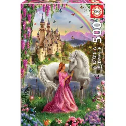 Educa puzzle 500 piezas. Hada rosa y unicornio 17985