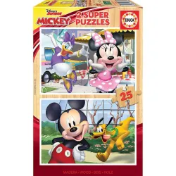 Educa super puzzle madera 2x25 piezas Mickey & Friends 18876