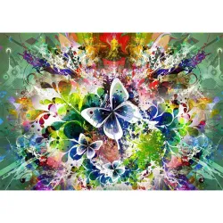 Puzzle Grafika Flores de primavera y mariposas de 1500 piezas