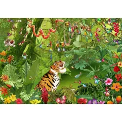 Puzzle Grafika Tigre en la jungla de 1500 piezas