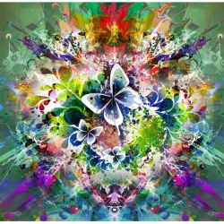 Puzzle Grafika Flores y mariposas de primavera de 1000 piezas