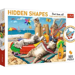 Puzzle Trefl 1011 piezas Hidden Shapes Vacaciones felinas 10674