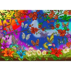 Puzzle Jacarou Mariposas y Colibríes de 1000 piezas