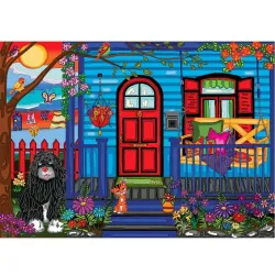 Puzzle Jacarou Mi pequeña casa azul de 1000 piezas