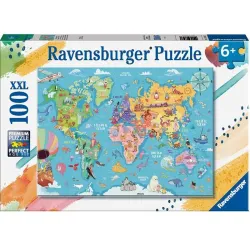 Puzzle Ravensburger Mapamundi 100 Piezas XXL 13343