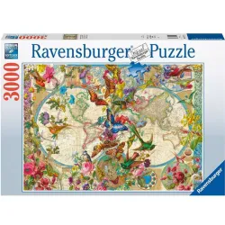 Ravensburger puzzle 3000 piezas Mapa mundial de flora y fauna 171170