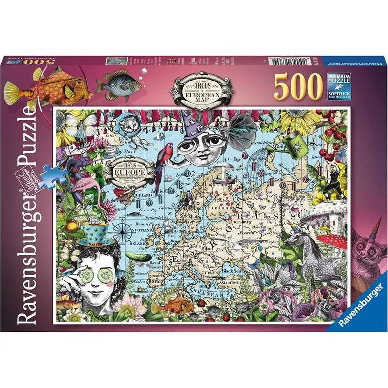Ravensburger puzzle 500 piezas Mapa europeo, Circo peculiar 16760
