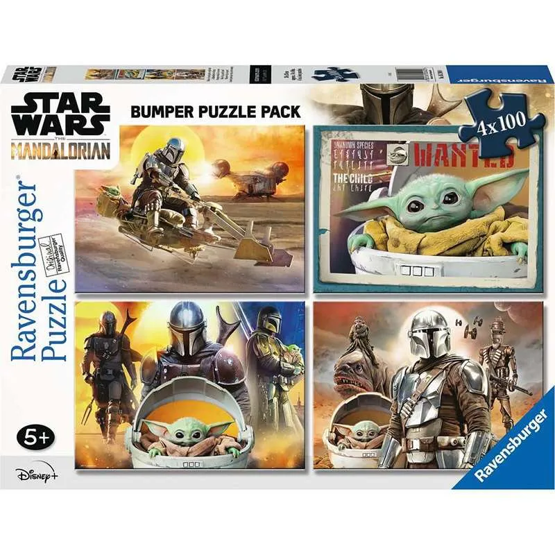 Puzzle Ravensburger Star Wars The Mandalorian 4x100 piezas 052400