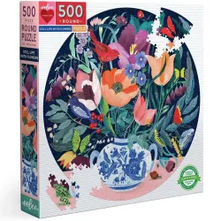 Puzzle eeBoo redondo de 500 piezas Bodegón con flores PZFSLF