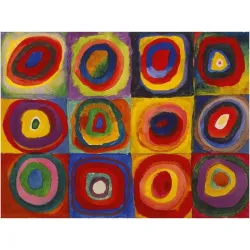 Puzzle madera SPuzzles 500 piezas Estudio de color con cuadros, Kandinsky