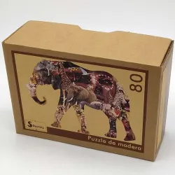 Puzzle madera SPuzzles 80 piezas Elefante