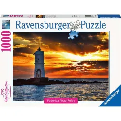 Puzzle Ravensburger Faro de Mangiabarche, Cerdeña de 1000 Piezas