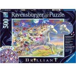 Ravensburger puzzle 500 piezas Brilliant Uniornio y sus mariposas 150465