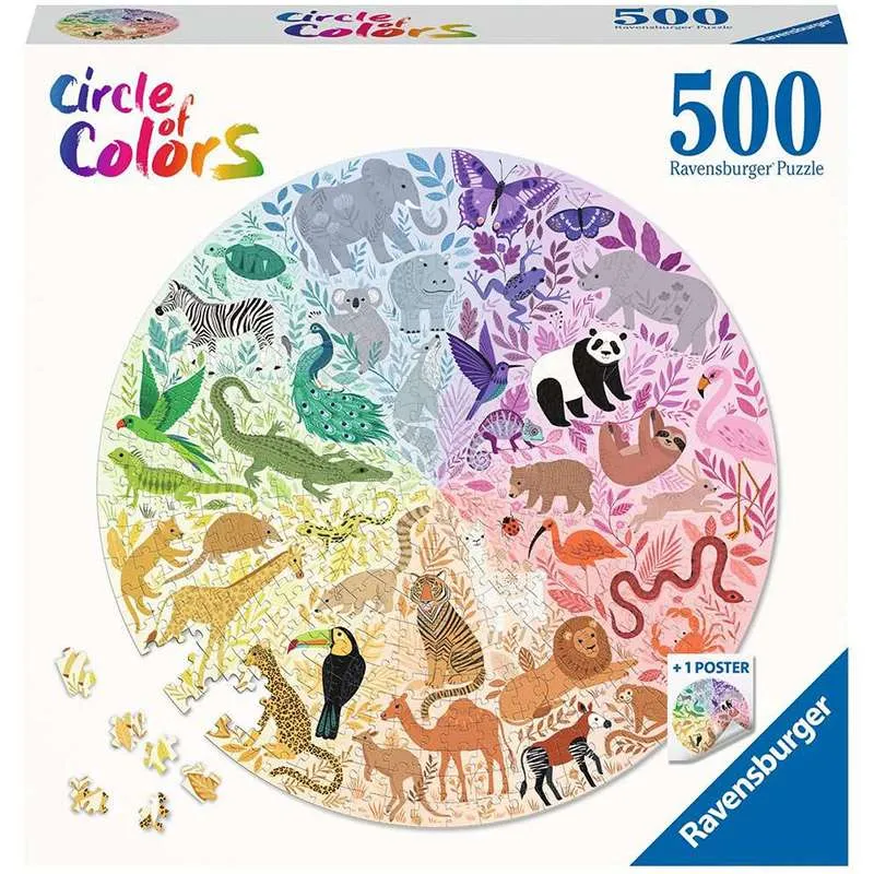 Puzzle Ravensburger Circulo de colores, Animales 500 piezas 171729