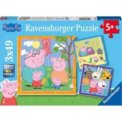 Puzzle Ravensburger Peppa Pig familia y amigos 3x49 piezas 055791