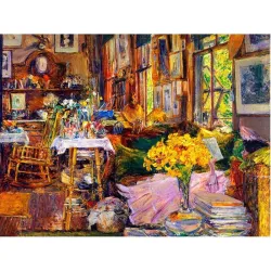 Puzzle madera SPuzzles 80 piezas The Room of Flowers, Childe Hassam