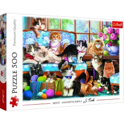 Puzzle Trefl 500 piezas Familia de gatos 37425