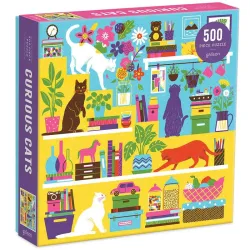 Puzzle Galison Curious Cats de 500 piezas