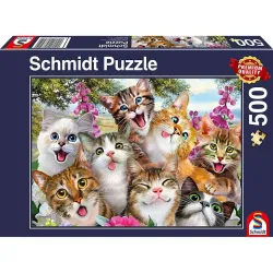 Puzzle Schmidt Selfie de gatos de 500 piezas 58391