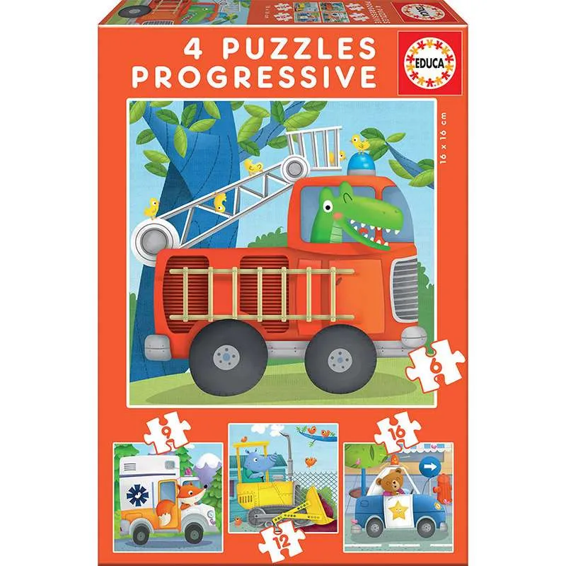 Educa multi puzzle progresivo 6-9-12-16 piezas Patrullas de rescate 17144