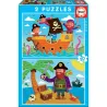 Educa puzzle 2x20 piezas Piratas 17149