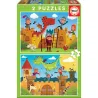 Educa puzzle 2x48 piezas Dragones y caballeros 17151