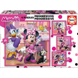 Educa multi puzzle progresivo 12-16-20-25 piezas Minnie ayudantes felices 17630
