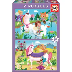Educa puzzle 2x20 piezas Unicornios y Hadas 18064