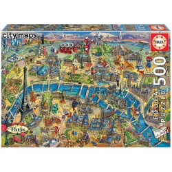 Educa puzzle 500 City maps. Mapa de París 18452