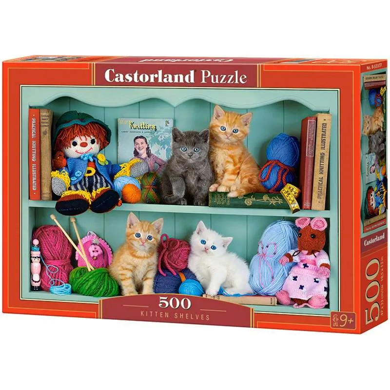 Puzzle Castorland Estantería de gatitos de 500 piezas B-53377