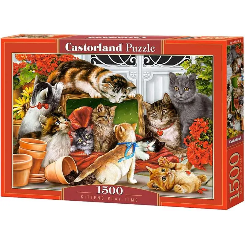 Puzzle Castorland Tiempo de juego de los gatitos de 1500 piezas C-151639