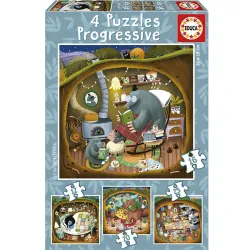 Educa puzzle progresivo Cuentos del bosque de 12-16-20-25 piezas 19685