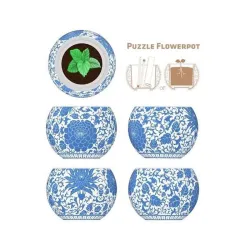 Puzzle Pintoo 3D Maceta - Oriental Floral Ornament de 80 piezas K1007