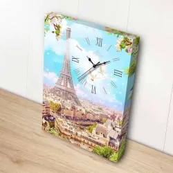 Puzzle Pintoo Canvas with clock - Springtime in Paris de 366 piezas HK1003